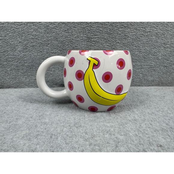 Muppets Disney Store Fozzie Bear Banana Polka Dot Round Coffee Cup Mug 16oz - Picture 2 of 4